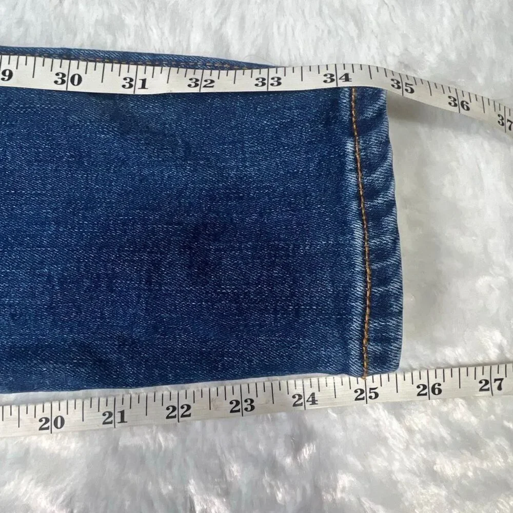 Sezane Denim Womens Blue Denim Stretch Mid-Rise Ankle Jeans Dark Wash Size 28